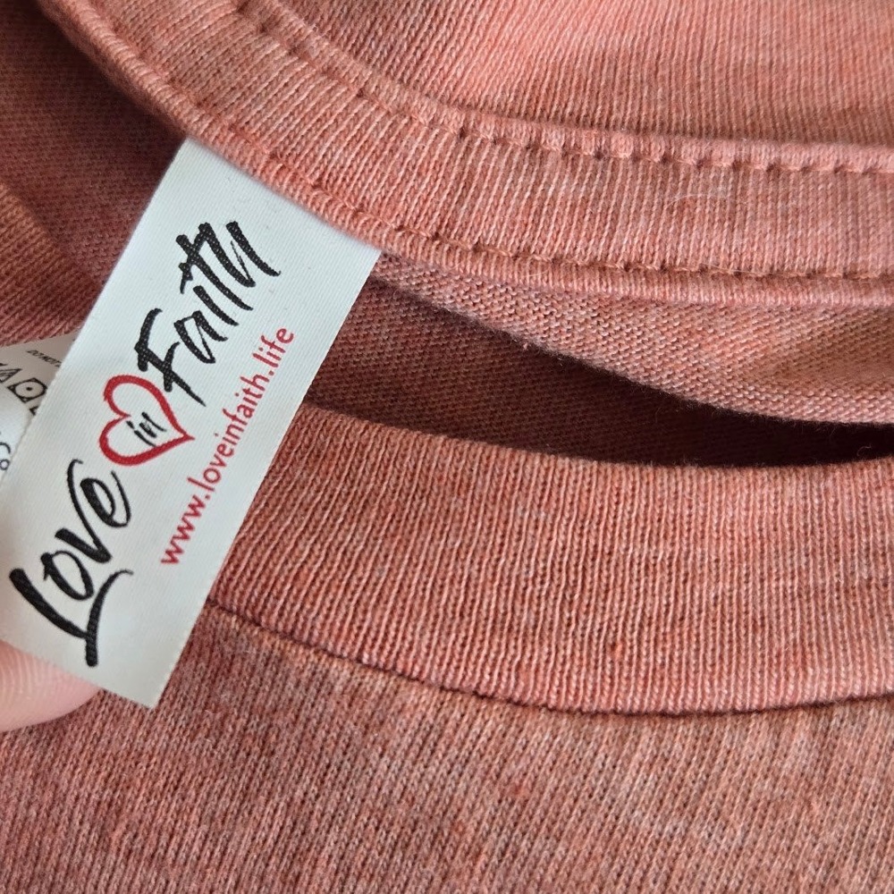 Love in Faith Women T-Shirt Sea Turtle Graphic Cotton Blend Casual Pink‎ Large - Picture 6 of 6